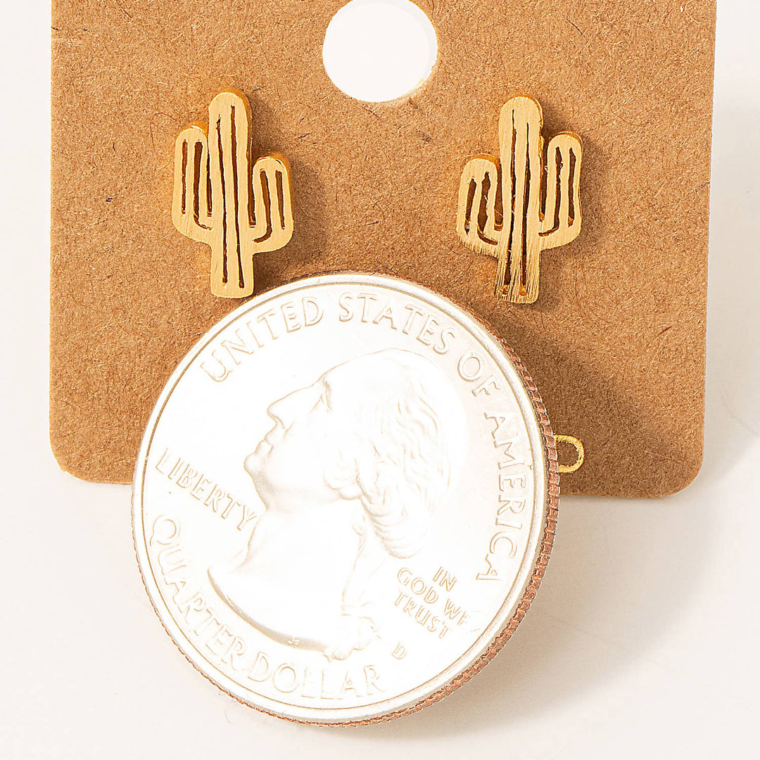 Desert Cactus Stud Earrings