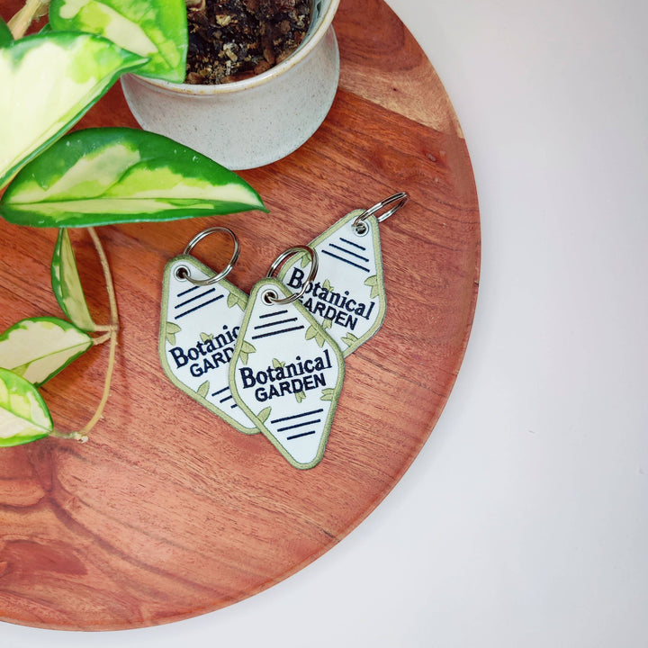 Botanical Garden Embroidered Hotel Key Keychain