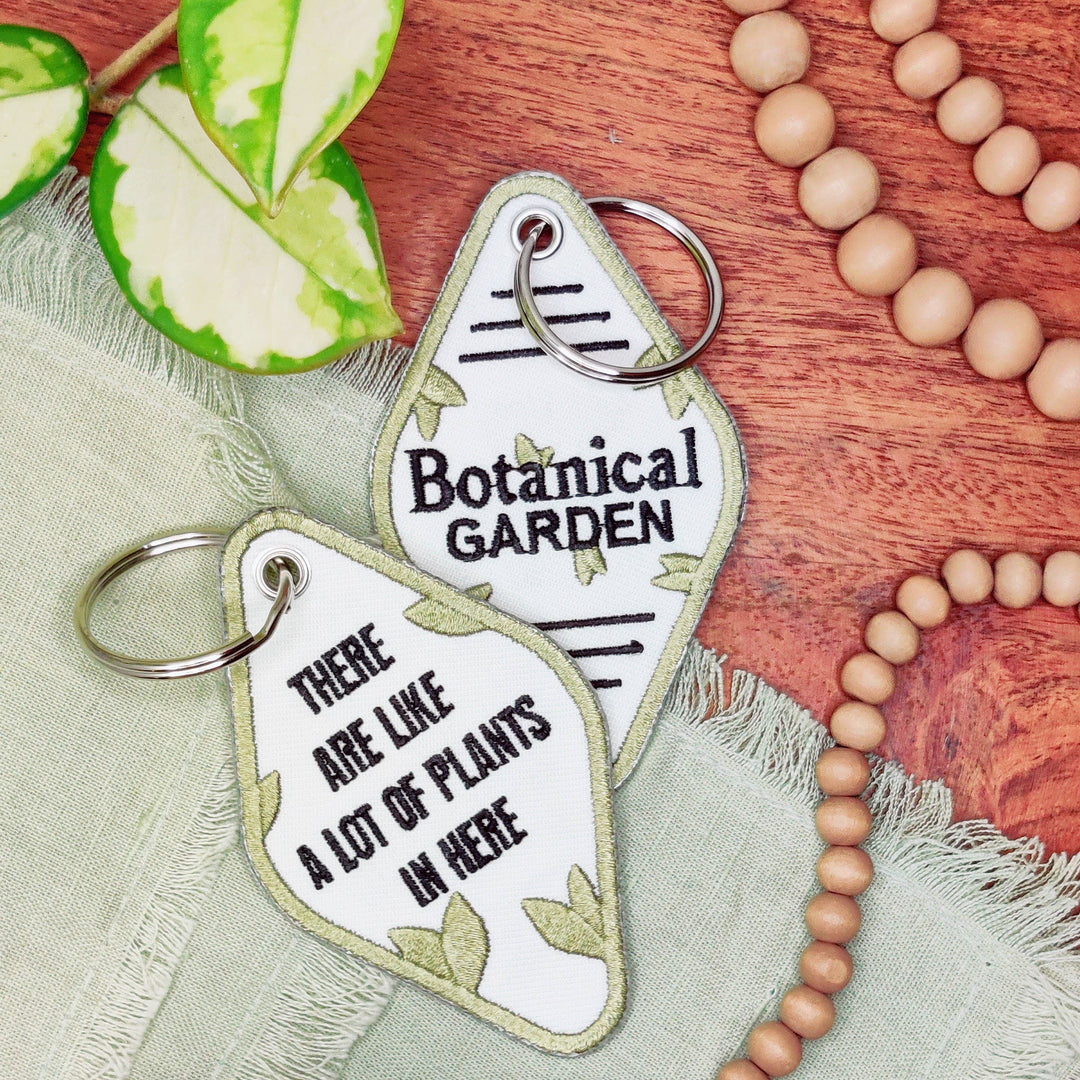 Botanical Garden Embroidered Hotel Key Keychain