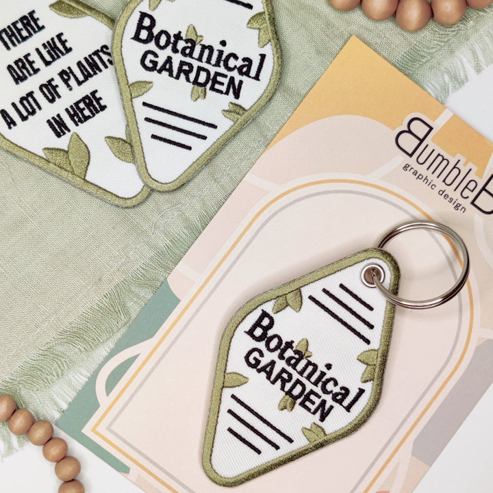 Botanical Garden Embroidered Hotel Key Keychain
