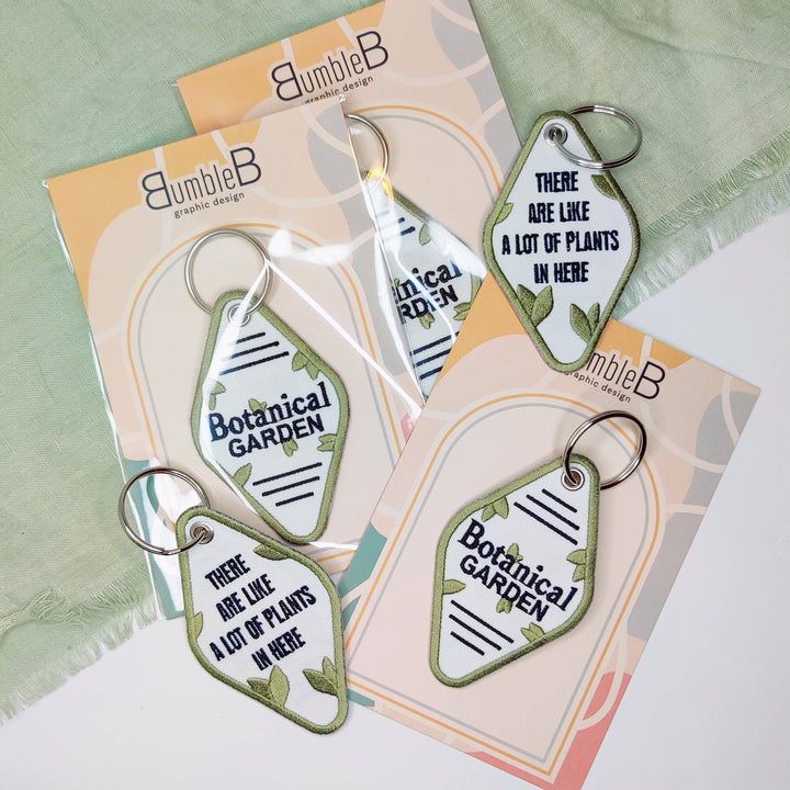 Botanical Garden Embroidered Hotel Key Keychain