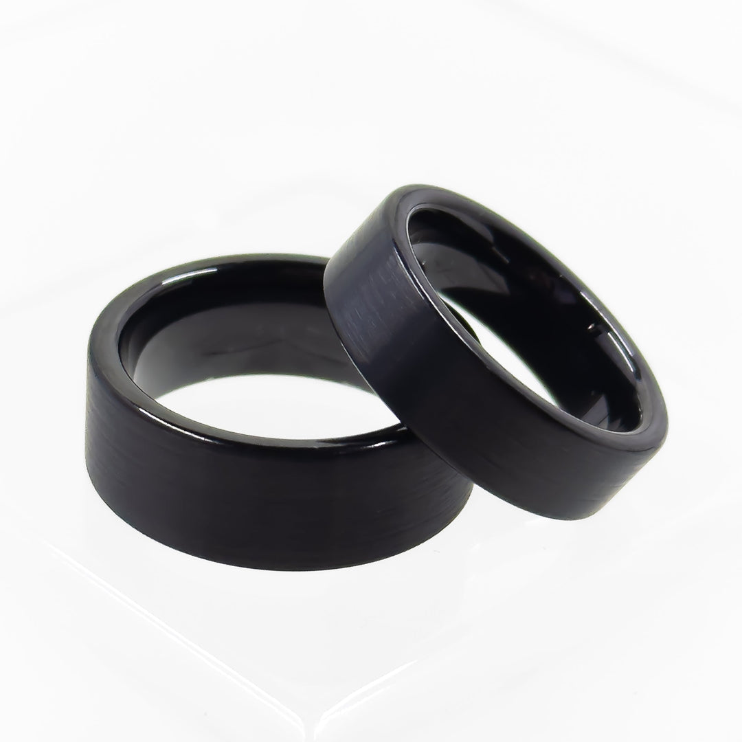 Black Flat-Edge Fashion Ring