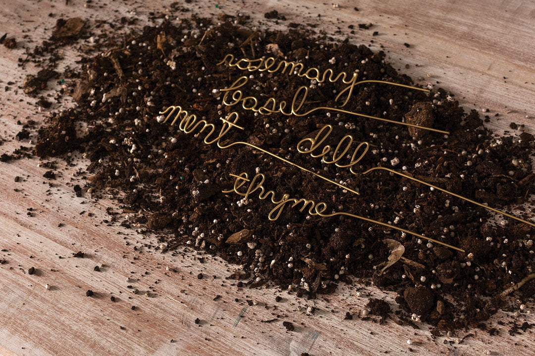 Gold Wire Herb Markers - Set of 5