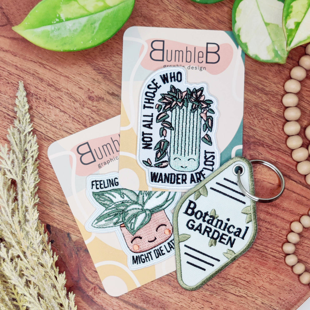 Botanical Garden Embroidered Hotel Key Keychain