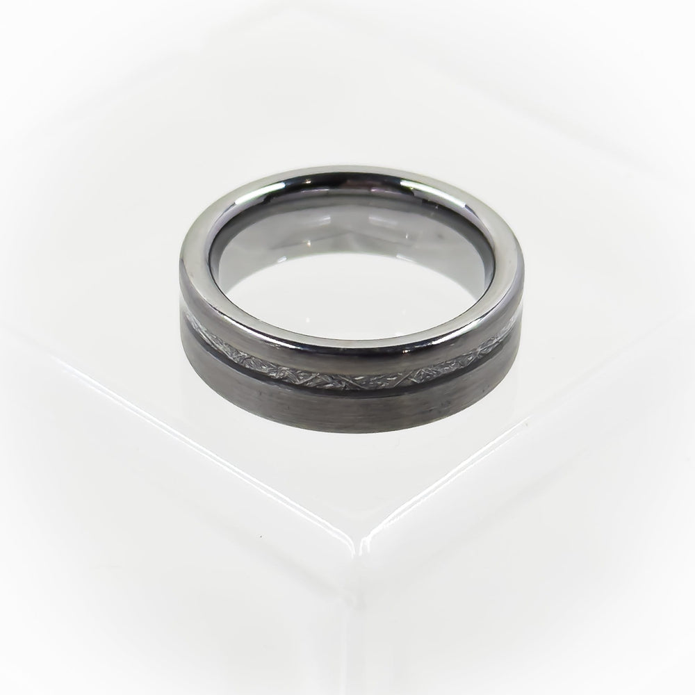 Silver Tungsten Meteorite, Flat Edge Women's Wedding Band, Promise Ring, 6mm, free engraving,  preserved rose jewelry