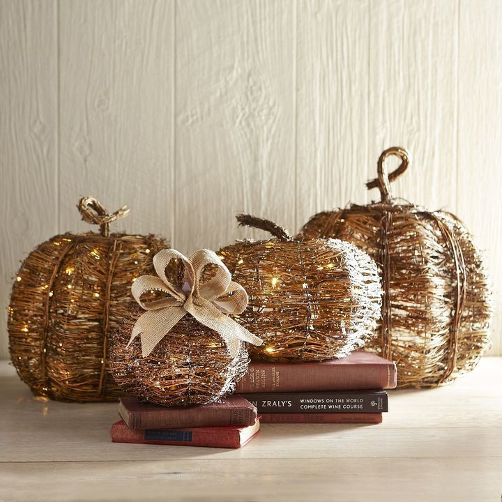 Wicker Light-Up Grapevine Pumpkin