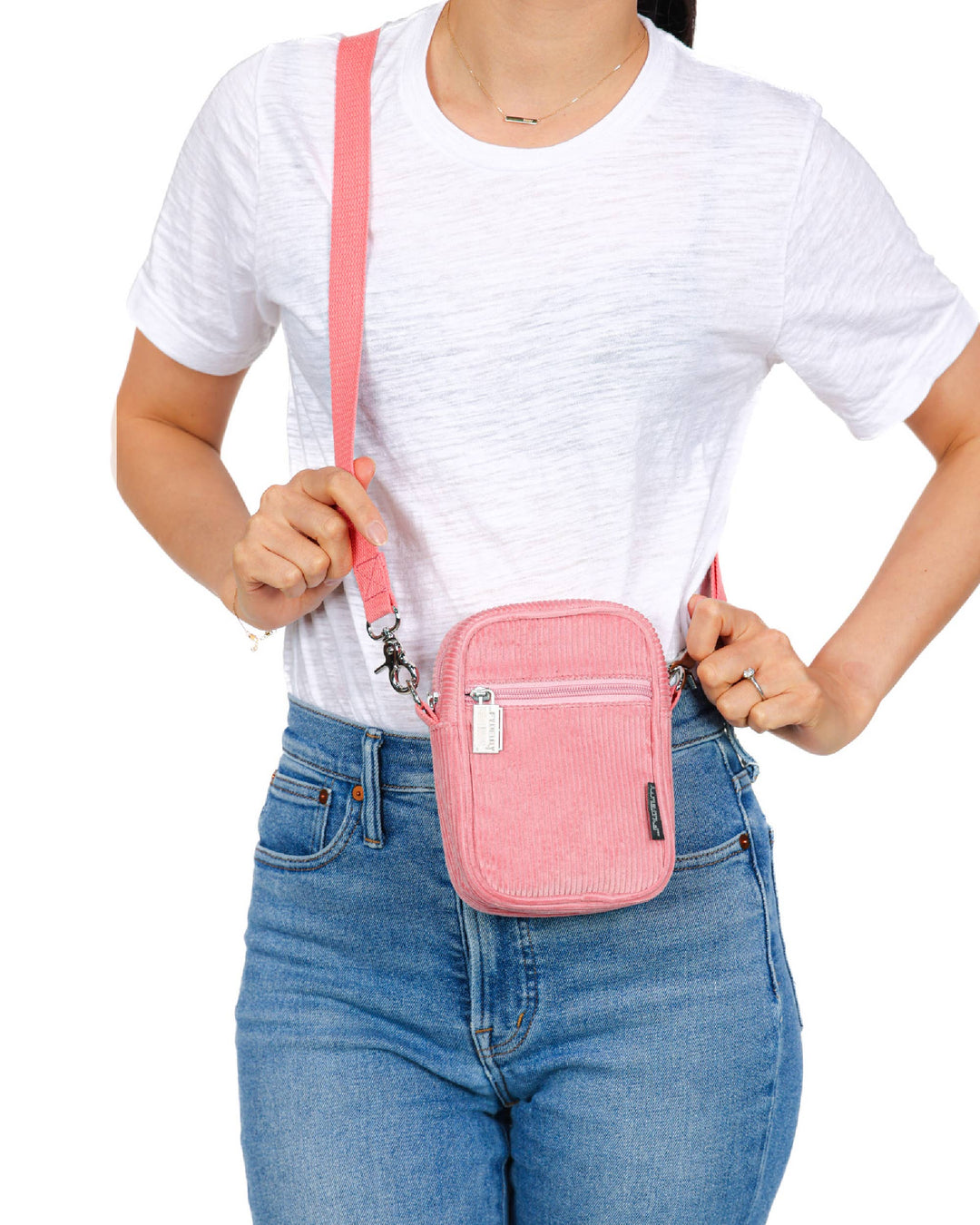 Crossbody Mini Brick Bag | Corduroy Pink