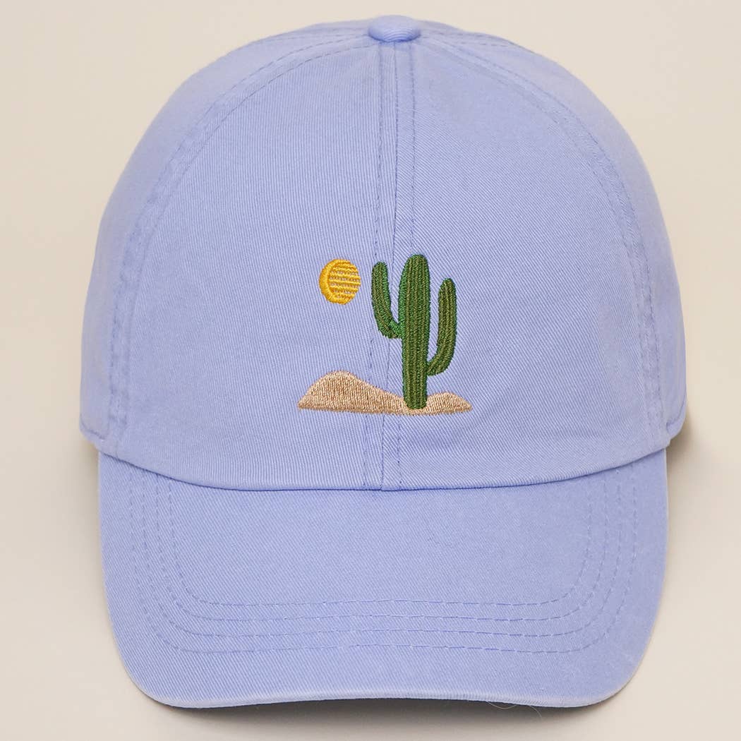 Cactus Embroidered Cotton Baseball Cap