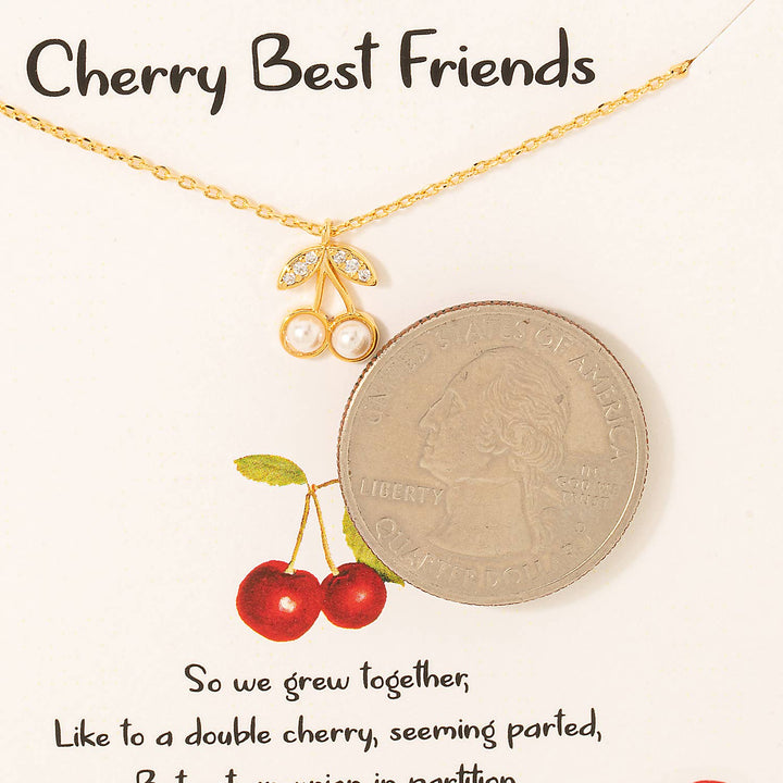 Gold Dipped Cherry Best Friends Necklace