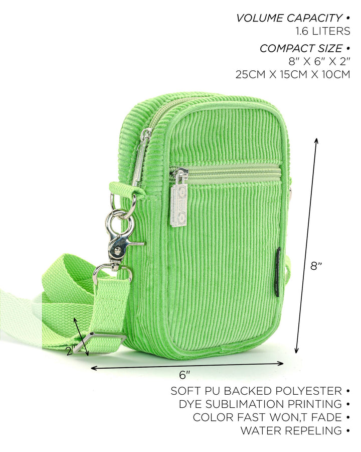 Crossbody Mini Brick Bag | Corduroy Green
