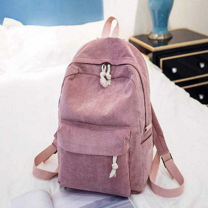 Large Capacity Velvet Corduroy Backpack