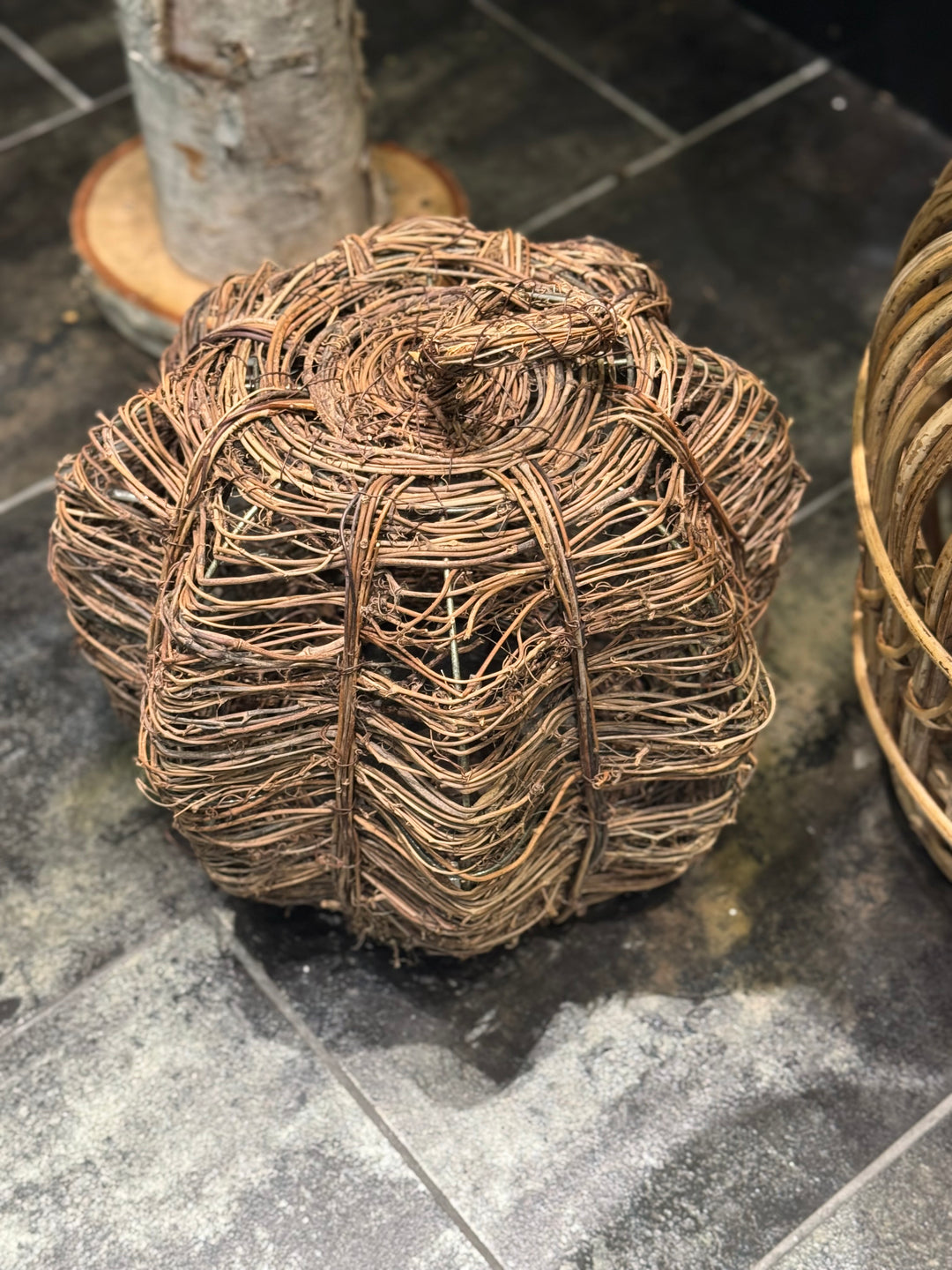 Wicker Light-Up Grapevine Pumpkin