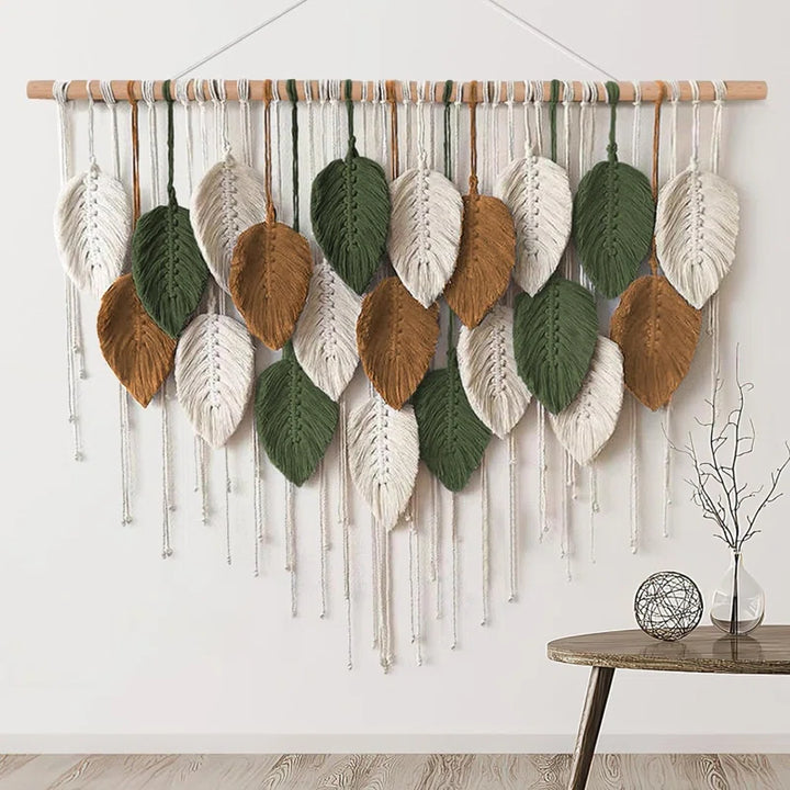 Large Macrame Woven Fall Leaves