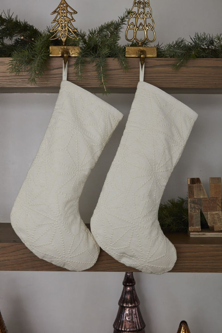 Snowdrift Embroidered Stocking