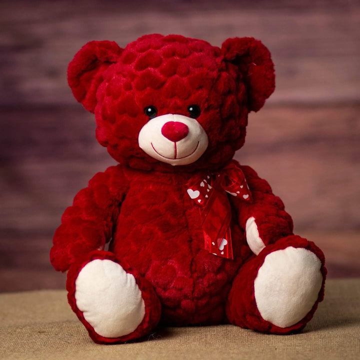 14" Red Heart Fur Bear