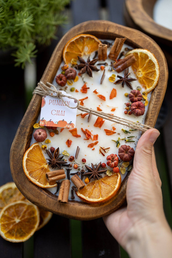 Large Wooden Fall Candle