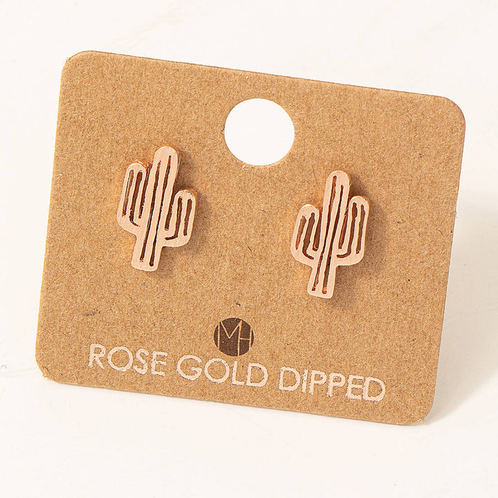 Dainty Desert Cactus Stud Earrings
