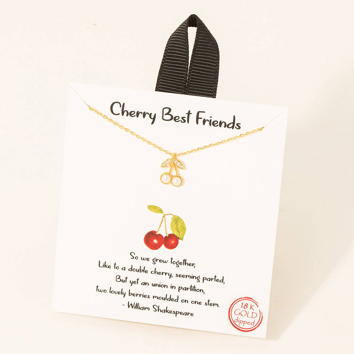 Gold Dipped Cherry Best Friends Necklace