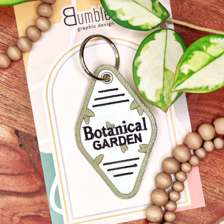 Botanical Garden Embroidered Hotel Key Keychain