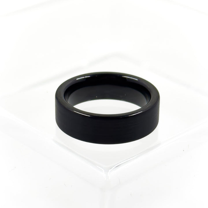 Black Tungsten, Flat-Edge, Women's Wedding Band / Ring, 6mm, with free laser engraving